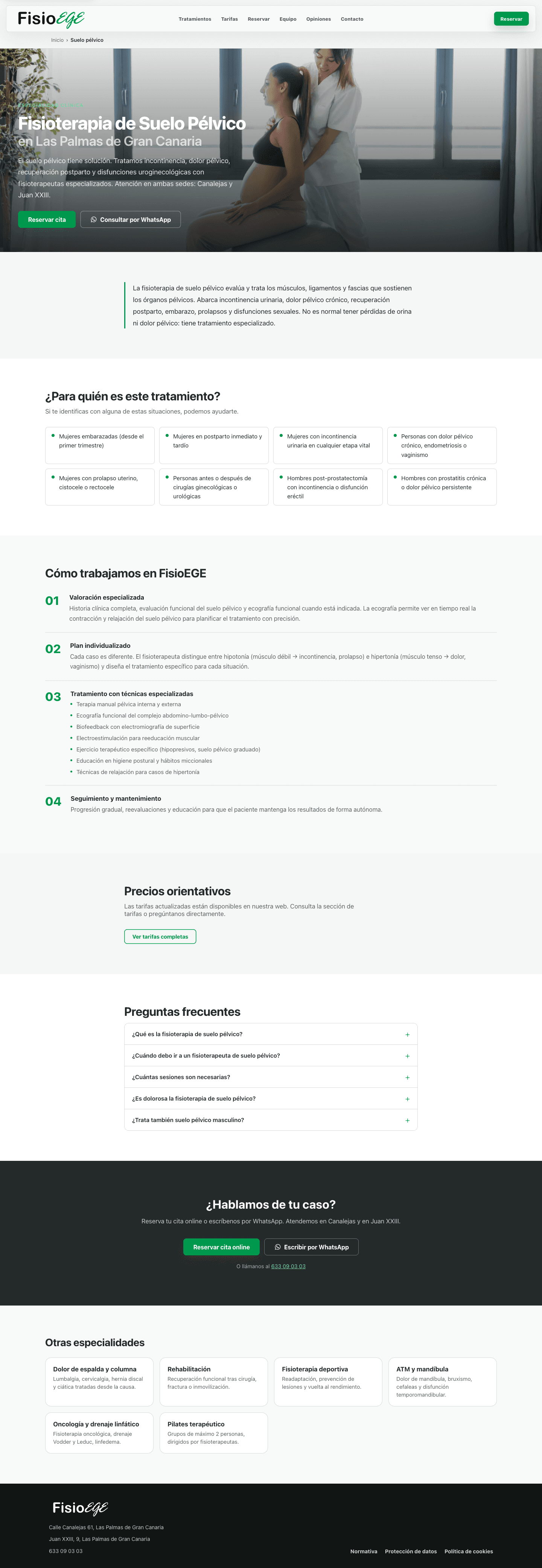Página de suelo pélvico de FisioEGE completa